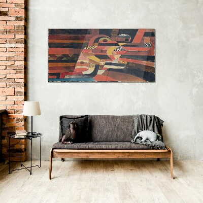 Schilderij op glas Abstracte dans van kleurrijke vormen