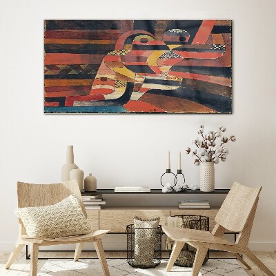 Schilderij op glas Abstracte dans van kleurrijke vormen