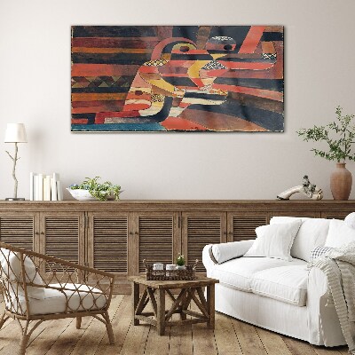 Schilderij op glas Abstracte dans van kleurrijke vormen