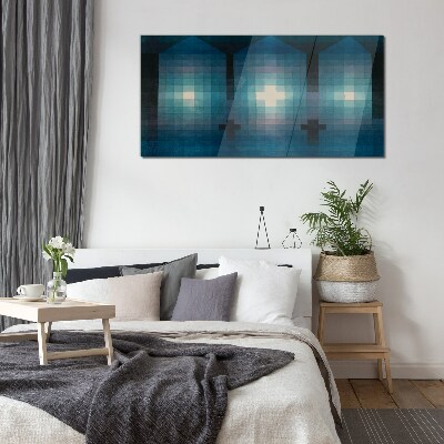 Foto op glas Driedimensionaal licht in een blauwe tint