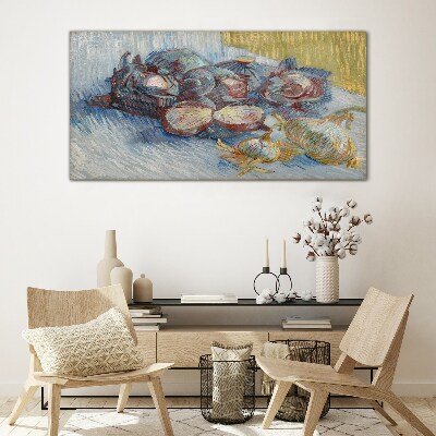 Foto op glas Groenten op tafel