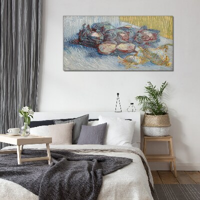 Foto op glas Groenten op tafel