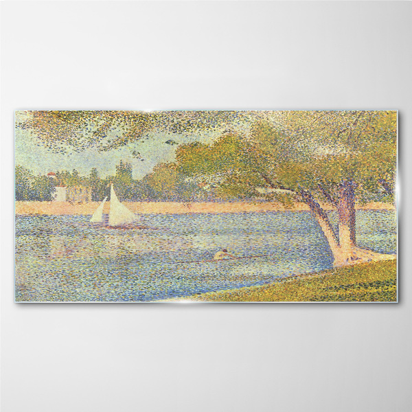 Foto op glas Zeilen op kalm water