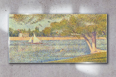 Foto op glas Zeilen op kalm water