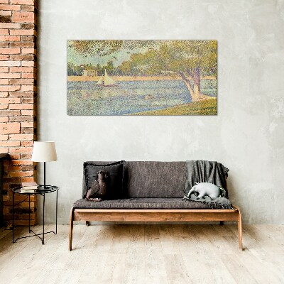 Foto op glas Zeilen op kalm water