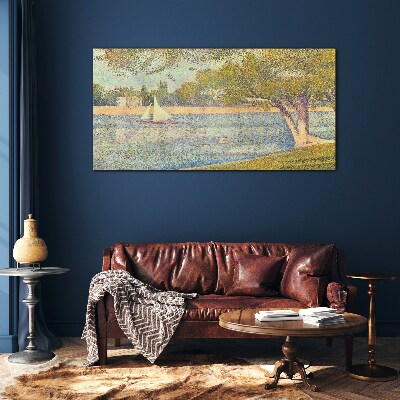 Foto op glas Zeilen op kalm water