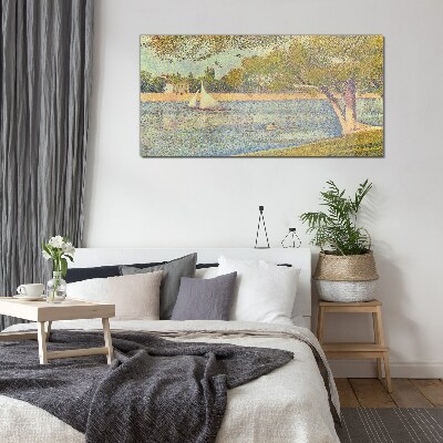 Foto op glas Zeilen op kalm water