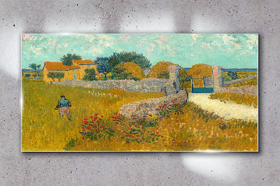 Glas foto Landelijke landschappen in de zon