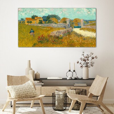 Glas foto Landelijke landschappen in de zon