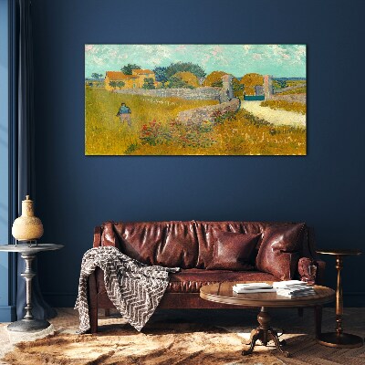 Glas foto Landelijke landschappen in de zon