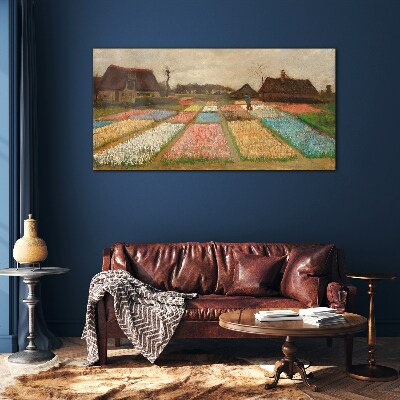 Glas foto Lente tulpenvelden