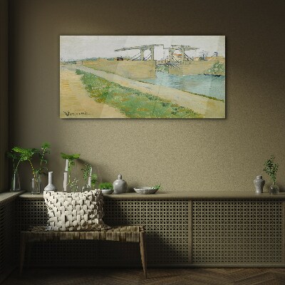 Schilderij op glas Bruggen over water