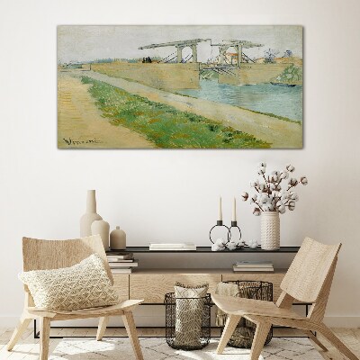 Schilderij op glas Bruggen over water