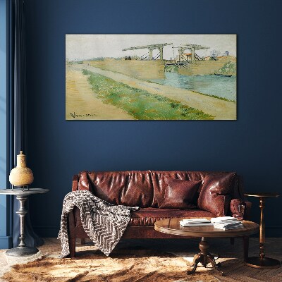 Schilderij op glas Bruggen over water