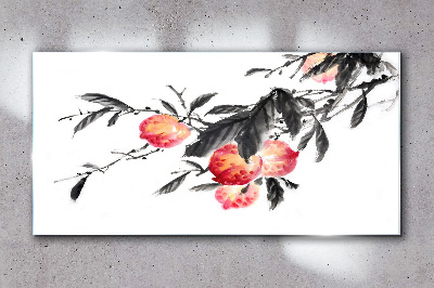 Foto op glas Bloemenaccenten in een delicate stijl