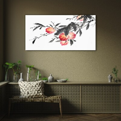 Foto op glas Bloemenaccenten in een delicate stijl