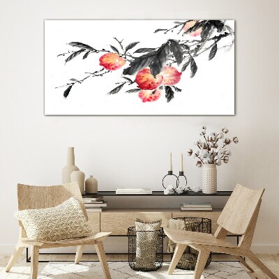 Foto op glas Bloemenaccenten in een delicate stijl