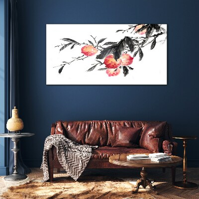 Foto op glas Bloemenaccenten in een delicate stijl