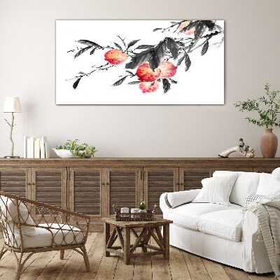 Foto op glas Bloemenaccenten in een delicate stijl