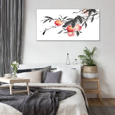 Foto op glas Bloemenaccenten in een delicate stijl