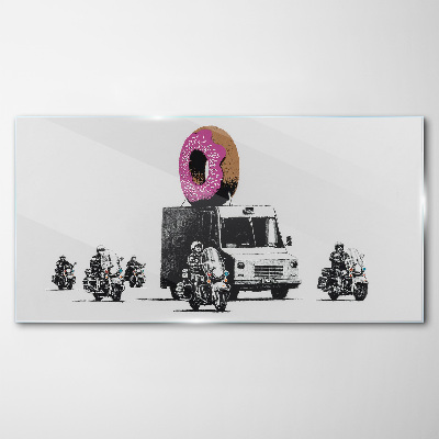 Glas foto Donuts Politie Banksy