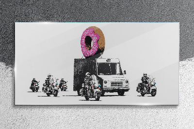 Glas foto Donuts Politie Banksy