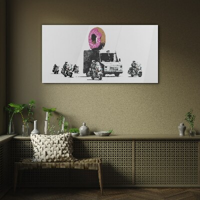Glas foto Donuts Politie Banksy