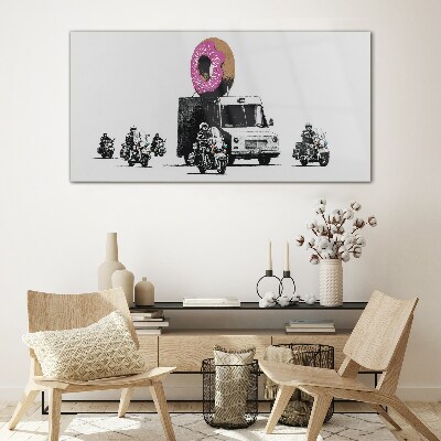 Glas foto Donuts Politie Banksy