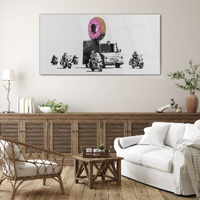 Glas foto Donuts Politie Banksy