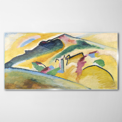 Glas foto De kleuren van het berglandschap