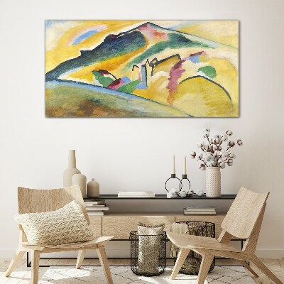 Glas foto De kleuren van het berglandschap