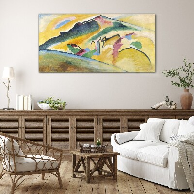 Glas foto De kleuren van het berglandschap