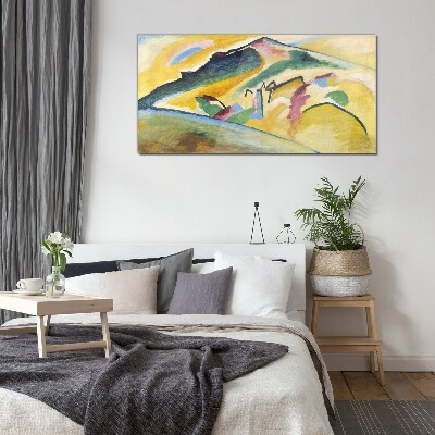 Glas foto De kleuren van het berglandschap