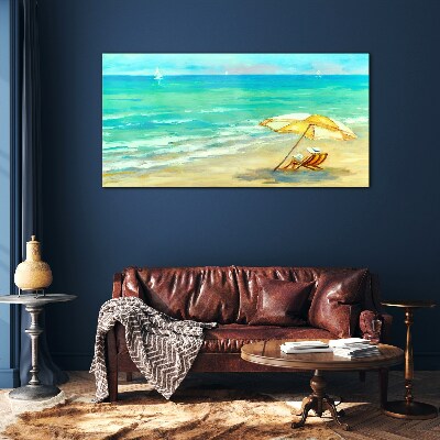 Schilderij op glas Zomervakantie aan zee