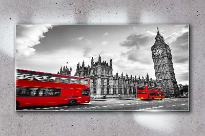 Foto op glas Rode bus in Londen