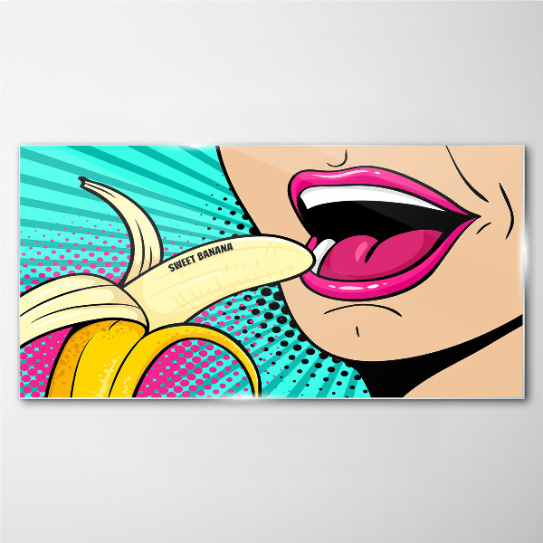 Schilderij op glas Zoete banaan in pop-artstijl