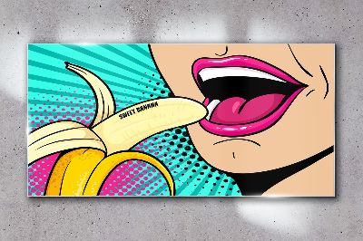 Schilderij op glas Zoete banaan in pop-artstijl