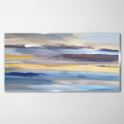 Schilderij op glas Kalme golven van kleur