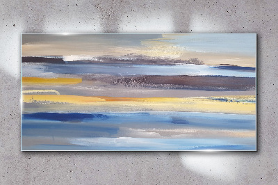 Schilderij op glas Kalme golven van kleur