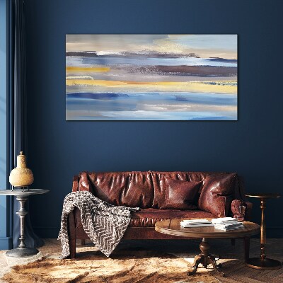 Schilderij op glas Kalme golven van kleur