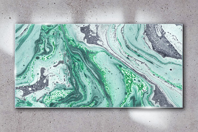 Foto op glas Groene golven van abstractie