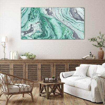 Foto op glas Groene golven van abstractie