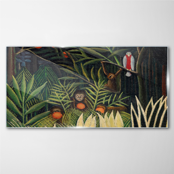 Glas foto Tropische jungle met apen
