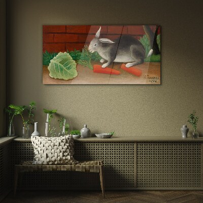 Glas foto Haas met wortels