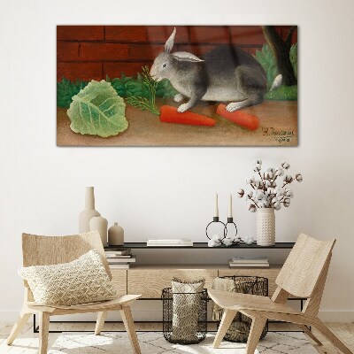 Glas foto Haas met wortels