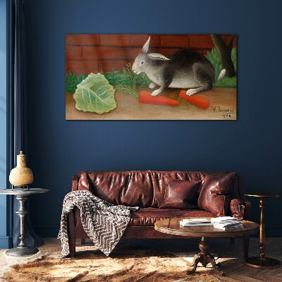 Glas foto Haas met wortels