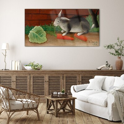 Glas foto Haas met wortels