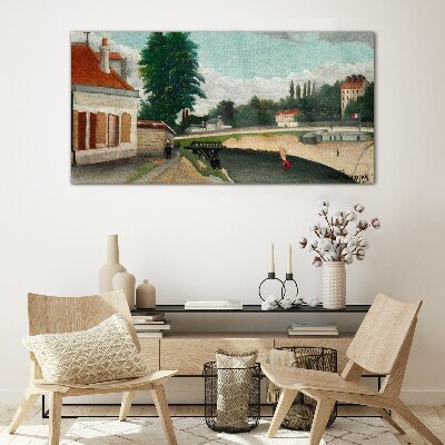 Foto op glas Een rustige rivieroever