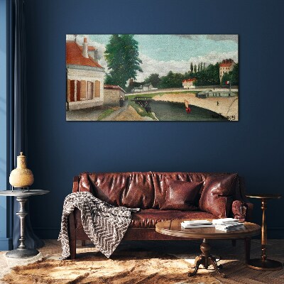 Foto op glas Een rustige rivieroever