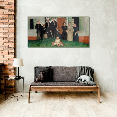 Glas foto Familiebijeenkomst in de tuin